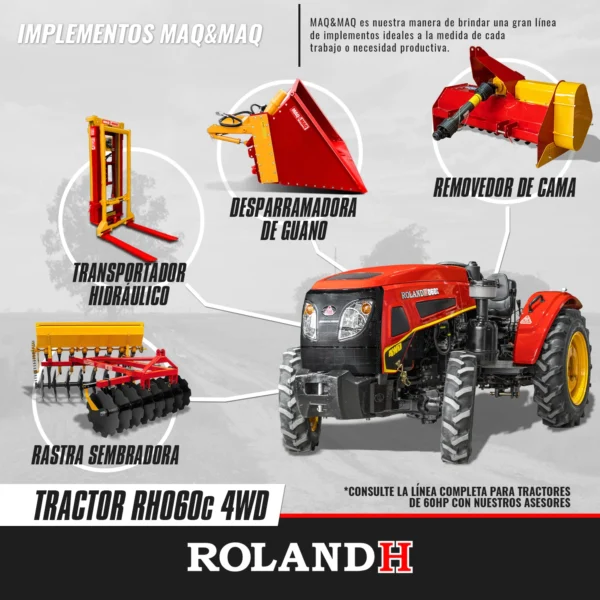TRACTOR H060C 4WD CON RUEDAS AGRÍCOLAS - Image 3