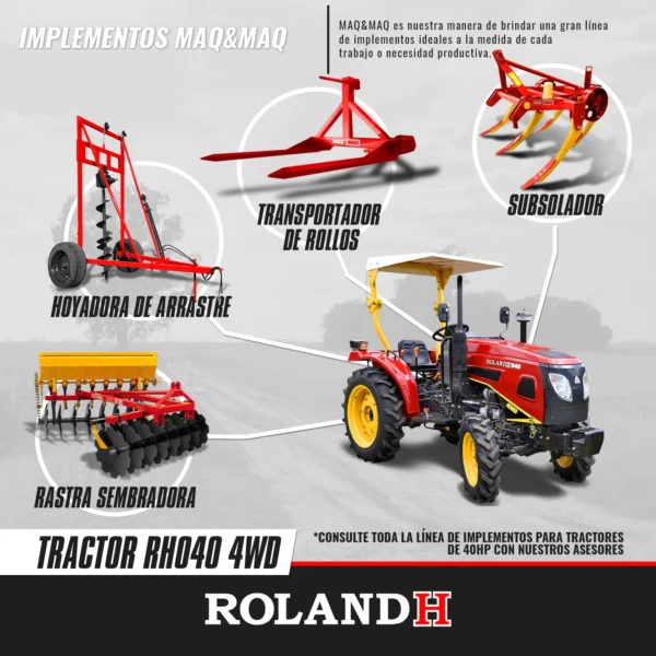 TRACTOR RH040 4WD CON RUEDAS AGRICOLAS - Image 3