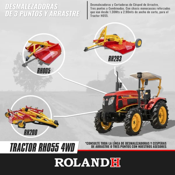 TRACTOR H055 4WD CON RUEDAS AGRÍCOLAS - Image 3