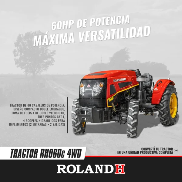 TRACTOR H060C 4WD CON RUEDAS AGRÍCOLAS - Image 4